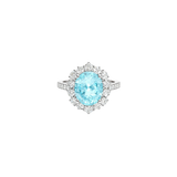 4.60ct Paraiba Diamond Platinum Cocktail Ring