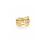 0.71ct Diamond 14K Gold Multi Row Ring