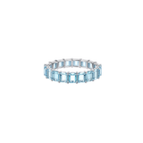 8.17ct Blue Topaz 18K Gold Eternity Band Ring