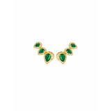 1.74ct Diamond Emerald 18K Gold Climber Earrings