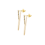 1.02ct Diamond 14K Gold Multi Shape Draped Chain Earrings