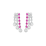 8.50ct Pink Sapphire Diamond 14K Gold Cascade Earrings
