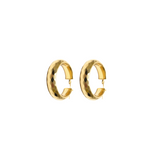 14K Gold Facetted Hoop Earrings