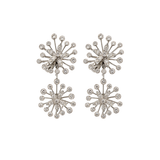 4.00ct Diamond 18K Gold Flower Clip On Earrings
