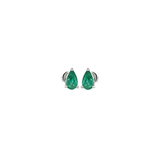 0.95ct Emerald 18K Gold Pear Stud Earrings