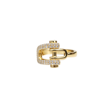 0.95ct Diamond 14K Gold Horsebit Ring