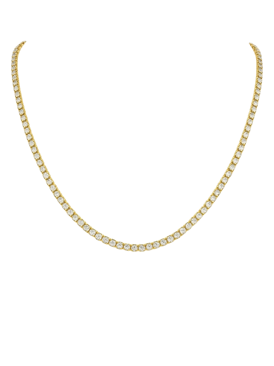 6.35ct Diamond 18K Gold Tennis Necklace