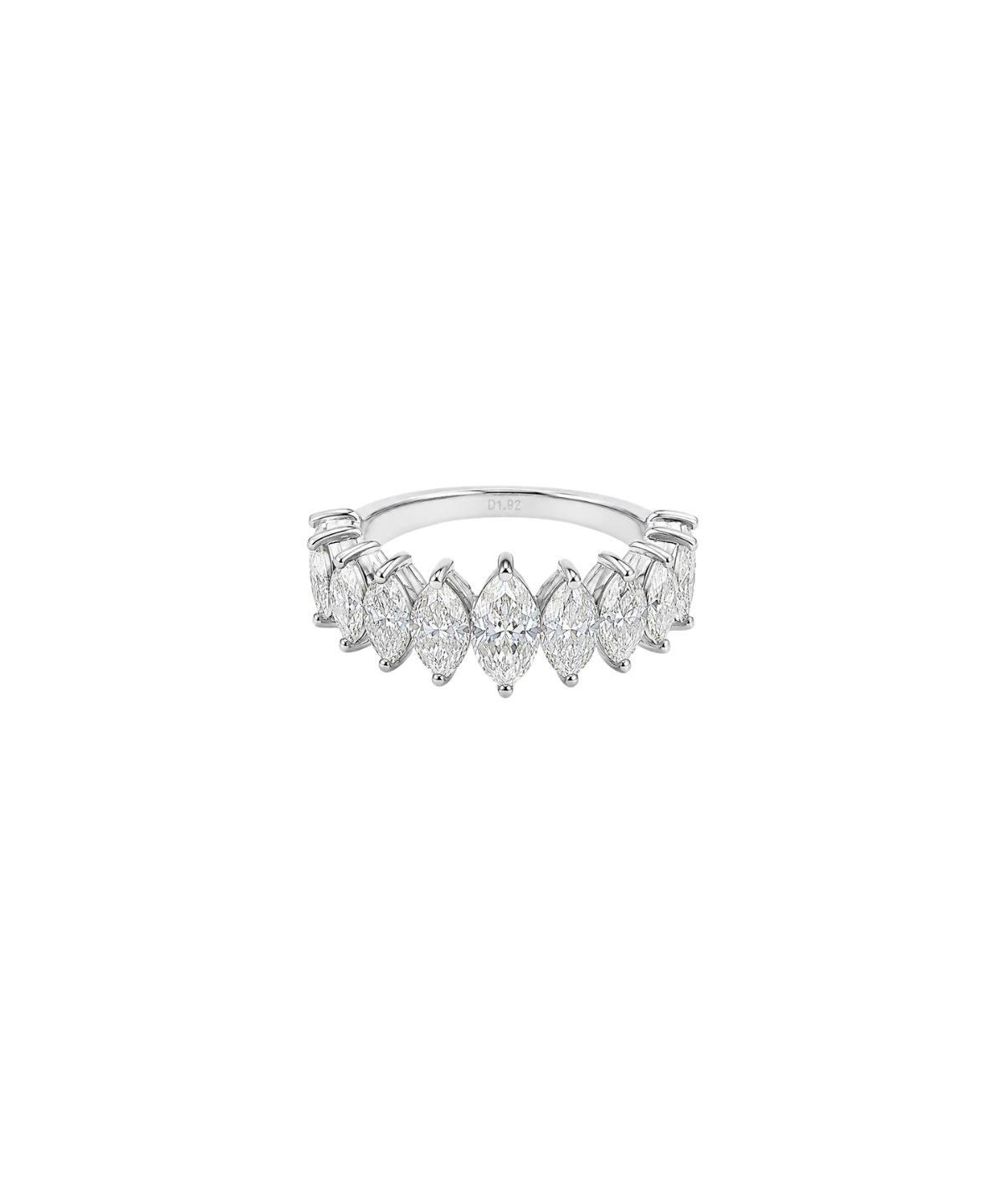 1.92ct Diamond 18K Gold Marquise Half Eternity Ring