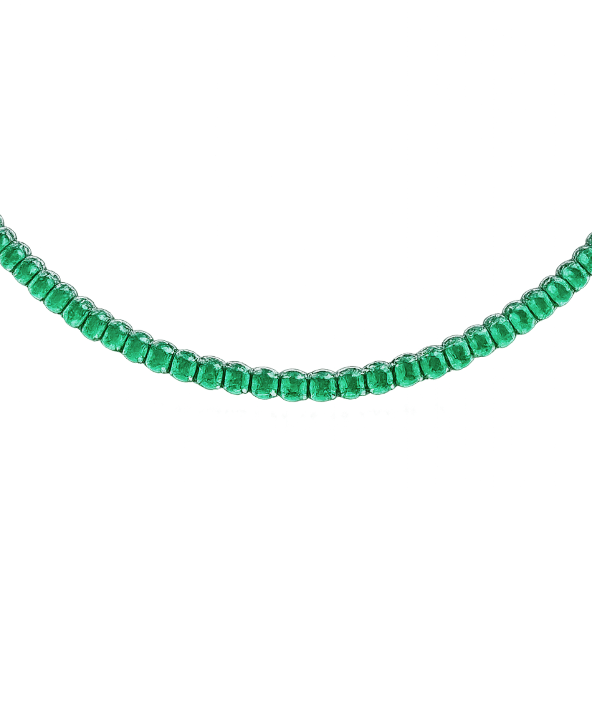 20.30ct Emerald 18K Gold Oval Tennis Necklace