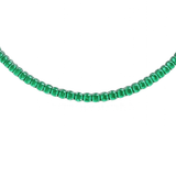 20.30ct Emerald 18K Gold Oval Tennis Necklace
