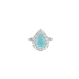 3.73ct Paraiba Diamond 18K Gold Pear Ring