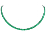 20.30ct Emerald 18K Gold Oval Tennis Necklace