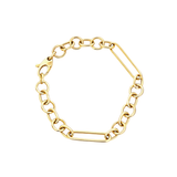 14K Gold Mixed Link Chain Bracelet