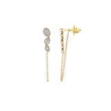 1.02ct Diamond 14K Gold Multi Shape Draped Chain Earrings