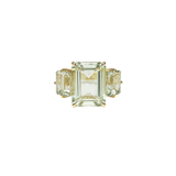 13.85ct Green Amethyst 18K Gold Cocktail Ring
