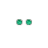 0.811ct Emerald 14K Gold Dainty Bezel Earrings