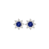 3.35ct Diamond Tanzanite 18K Gold Halo Earrings