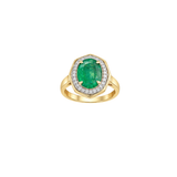 3.004ct Diamond Emerald 14K Gold Cocktail Ring