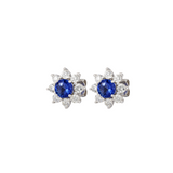 3.35ct Diamond Tanzanite 18K Gold Halo Earrings