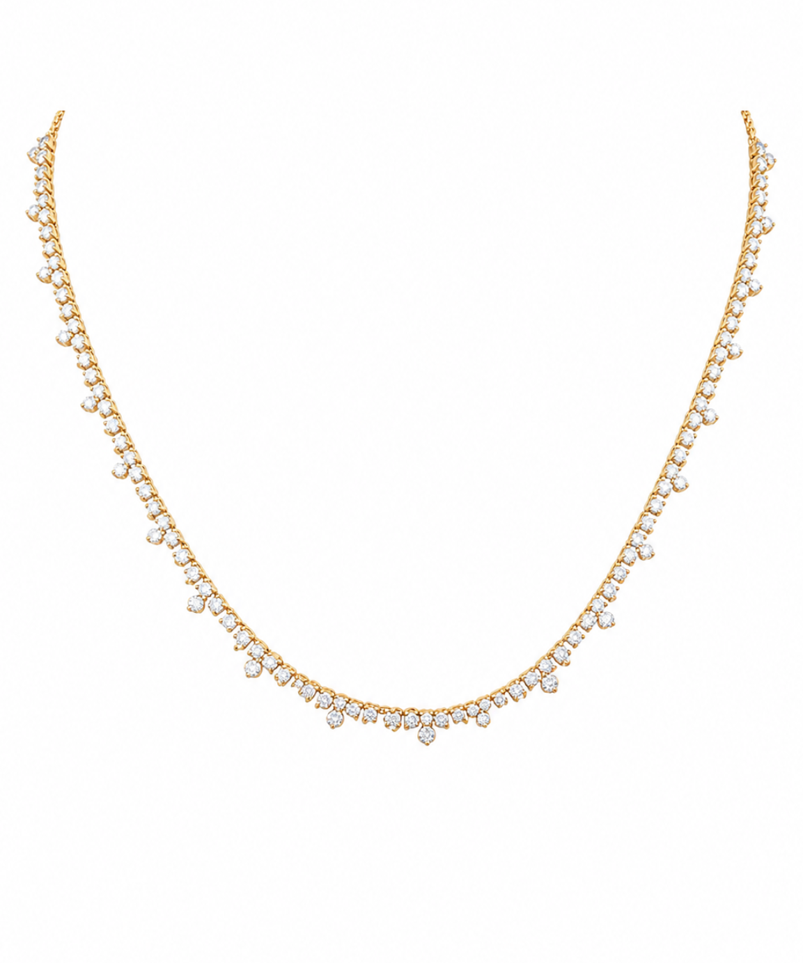 2.99ct Diamond 18K Gold Stationed Necklace