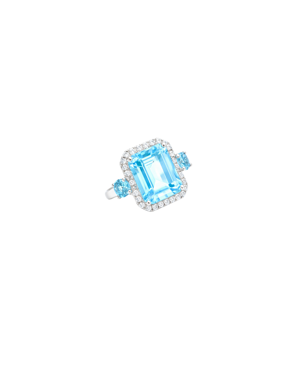 5.94ct Diamond Aquamarine 18K Gold Ring