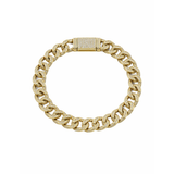 3.65cts Diamond 14K Gold Pave Cuban Chain Bracelet