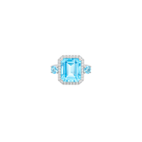 5.94ct Diamond Aquamarine 18K Gold Ring