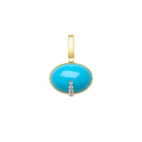 10.34ct Turquoise Diamond 18K Gold Large Pendant