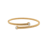 0.65ct Diamond 14K Italian Gold Bypass Bangle Bracelet