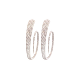 5.25ct Diamond 14K Gold Statement Curved Hoop Earring