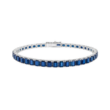 18.02ct Blue Sapphire 18K Gold Emerald Cut Tennis Bracelet
