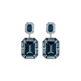 27.83ct Topaz Diamond 14K Gold Statement Drop Earrings
