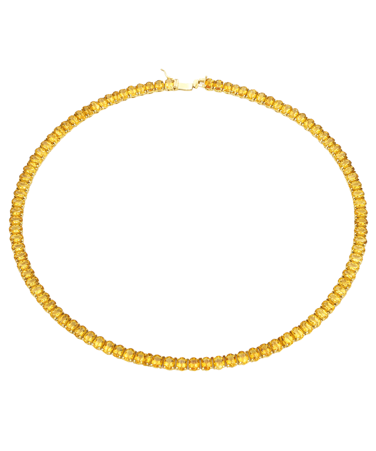 40.60ct Citrine 14K Gold Tennis Necklace