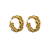 14K Gold Mariner Chain Hoop Earrings