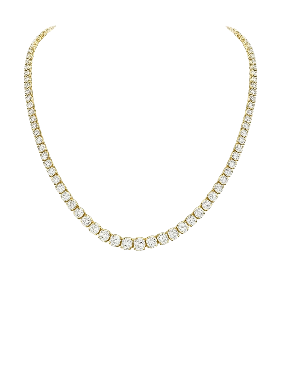 10.00ct Diamond 14K Gold Tennis Necklace