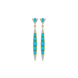 9.34ct Turquoise Diamond 14K Gold Earrings