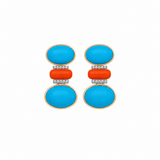 17.90ct Turquoise Coral 18K Gold Drop Earrings
