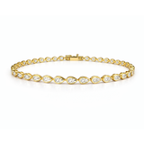 0.18ct Diamond 14K Gold Pear Illusion Graduated Tennis Bracelet