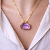 35.92ct Amethyst 18K Gold Statement Pendant