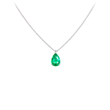1.10ct Emerald 18K Gold Pear Cut Necklace