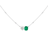 4.97ct Diamond Emerald 18K Gold Toi et Moi Necklace