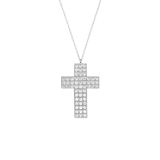 1.02ct Diamond Platinum Cross Pendant Chain Necklace