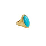 6.77ct Diamond Turquoise 14K Gold Cocktail Ring