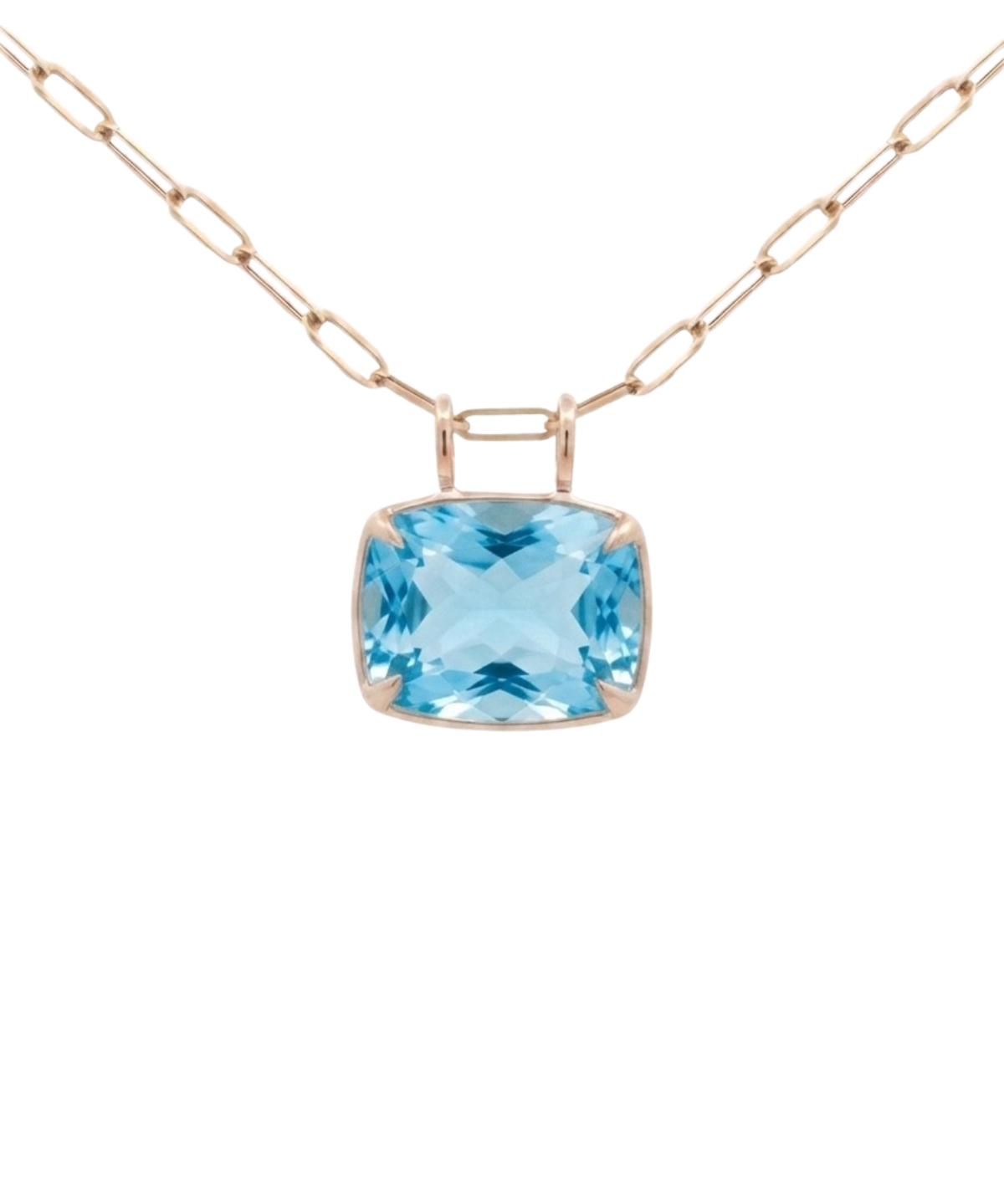 27.93ct Sky Blue Topaz 18K Gold Medium Statement Pendant
