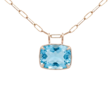 27.93ct Sky Blue Topaz 18K Gold Medium Statement Pendant