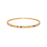 2.71ct Multi Stone 14K Gold Bangle Bracelet
