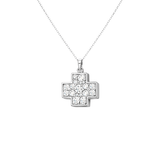 0.30ct Diamond 18K Gold Cross Pendant Chain Necklace