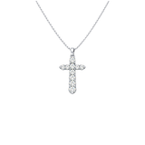 0.50ct Diamond Platinum Cross Pendant Chain Necklace