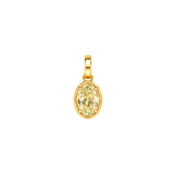 GIA 3.01ct Diamond 18K Gold Oval Pendant