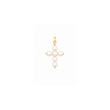 Pearl 14K Gold Cross Pendant